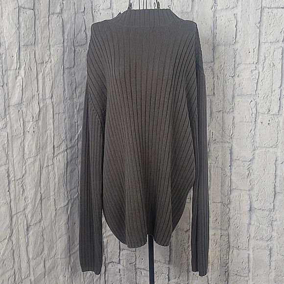 ROUTE 66 Knit Men's Mock‎ Neck Army Green Sweater XL/EG - Picture 6 of 7